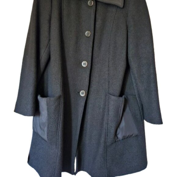 Jay Woolen Coat SZ 16 Black - Picture 3 of 8